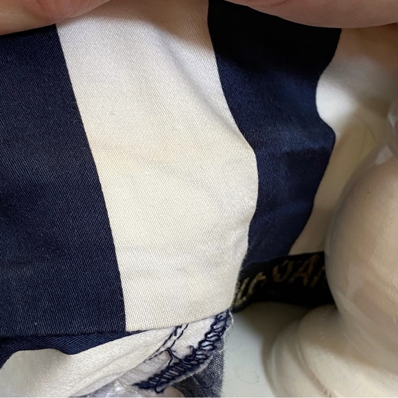 Vintage ALESSANDRINI blue white stripe nautical button ballon sleeve jacket top - Picture 12 of 13